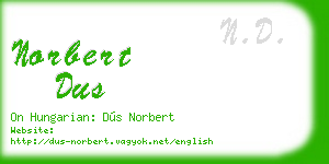 norbert dus business card