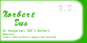 norbert dus business card